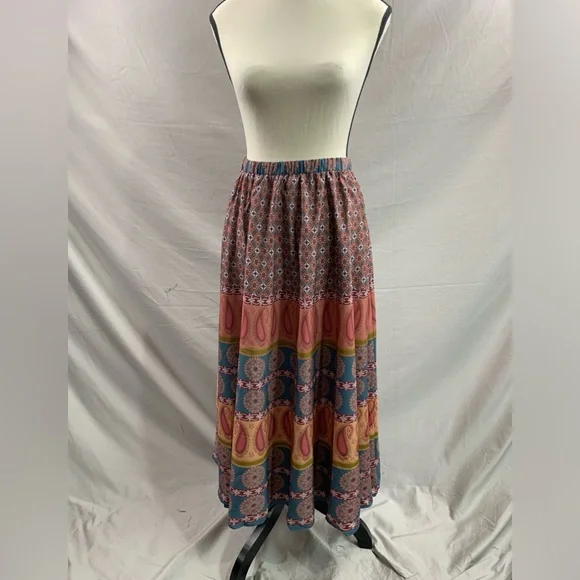 Boho Printed Western Midi Skirt With Belt - Picture 6 of 6